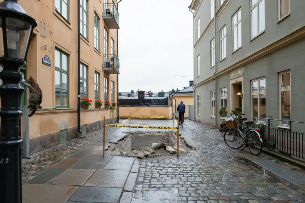 rivning av betongtrappa p innerg rd i s dermalm stockholm
